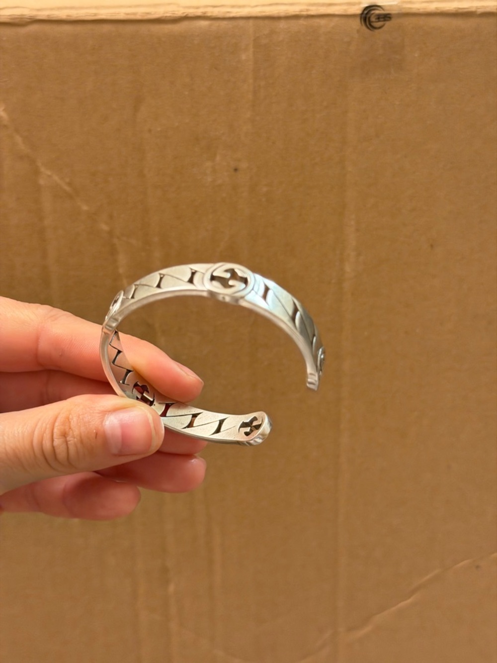 Silver Gucci Cuff Bracelet - Picture 3 of 11